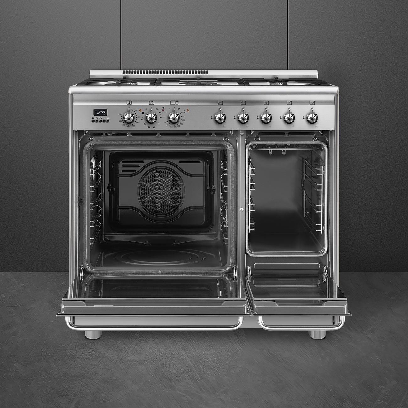 Smeg 90cm Dual Fuel Range Cooker Stainless Steel